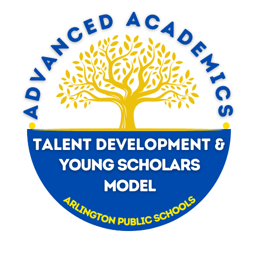 Advanced Academics Talent Development and Young Scholars Model with yellow tree