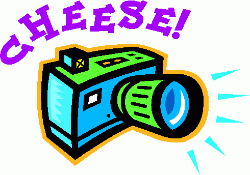 Colorful camera with the word cheese