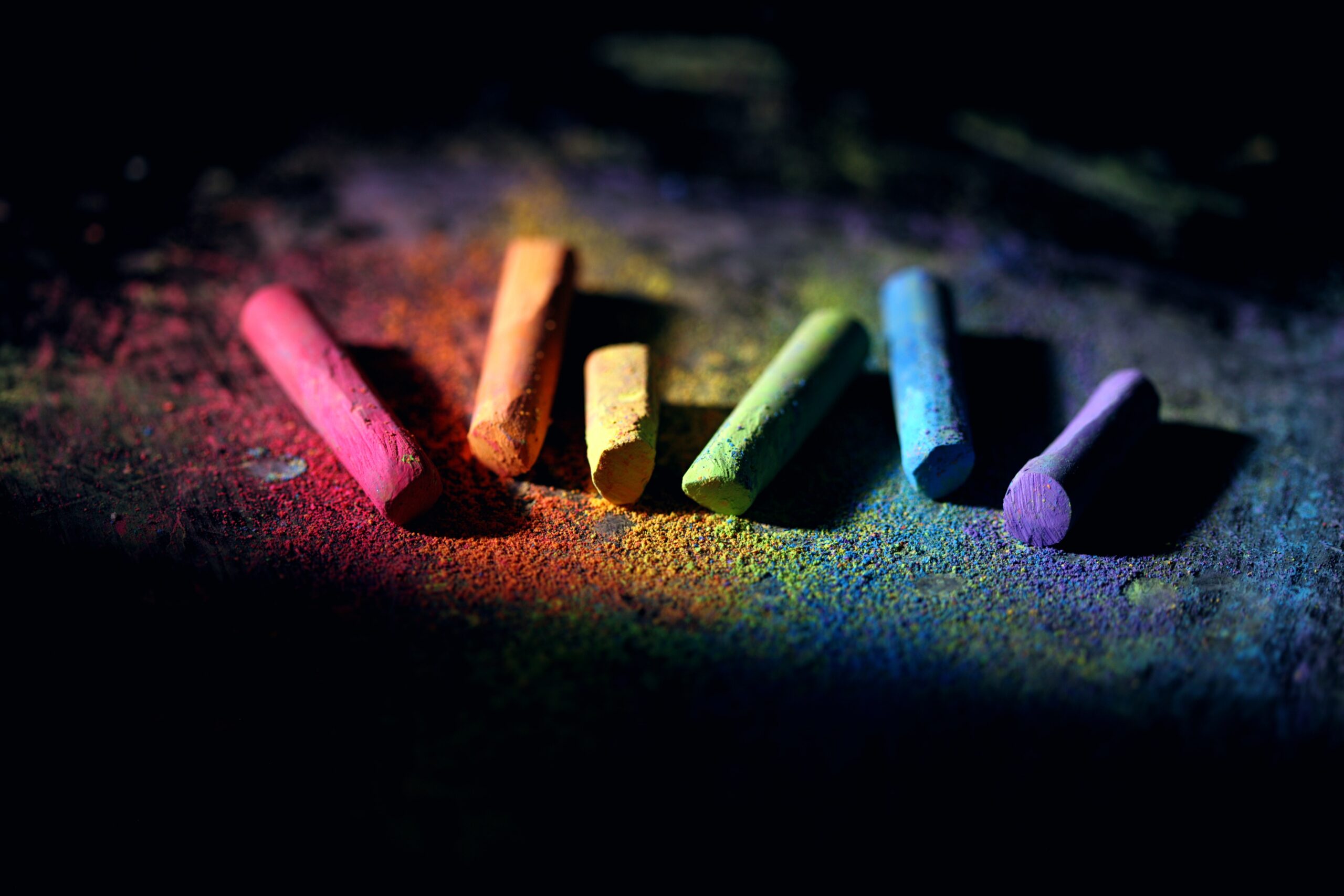 rainbow colored crayons